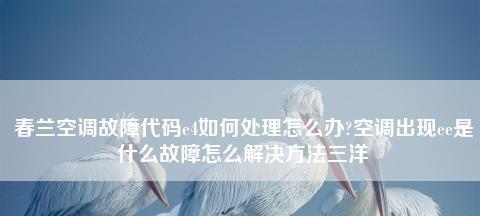 春兰空调显示E4故障解决方法（了解E4故障原因及常见解决办法）